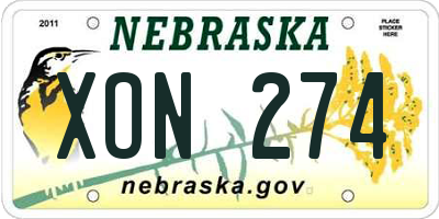 NE license plate XON274