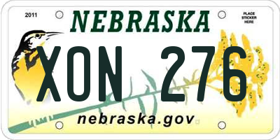 NE license plate XON276