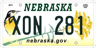 NE license plate XON281