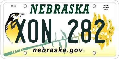 NE license plate XON282