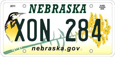 NE license plate XON284
