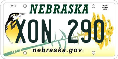 NE license plate XON290