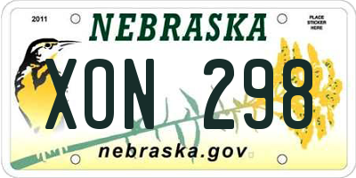 NE license plate XON298