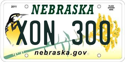 NE license plate XON300