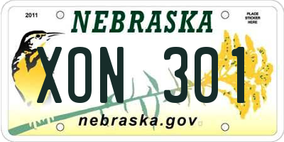 NE license plate XON301