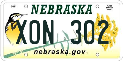 NE license plate XON302