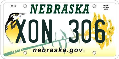NE license plate XON306