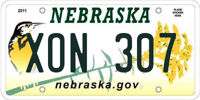 NE license plate XON307