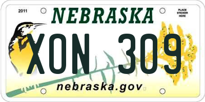 NE license plate XON309