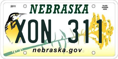 NE license plate XON311