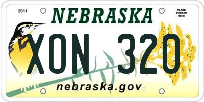 NE license plate XON320