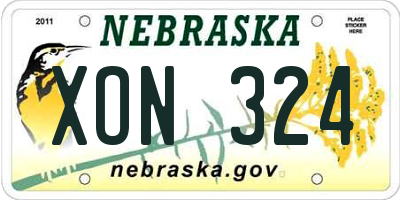 NE license plate XON324