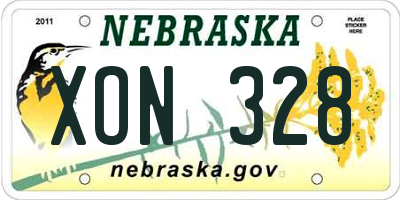 NE license plate XON328