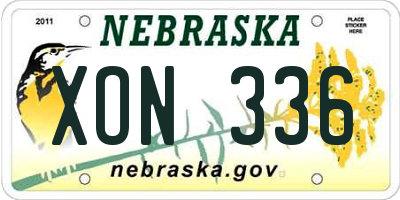NE license plate XON336
