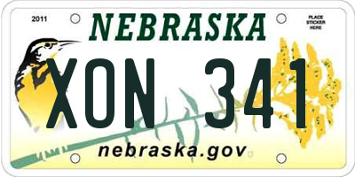 NE license plate XON341