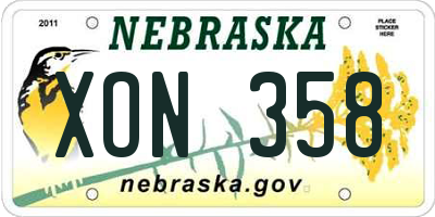 NE license plate XON358