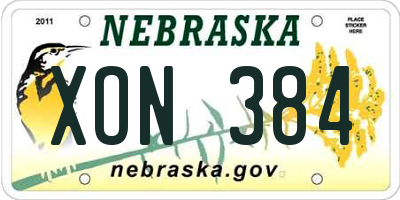 NE license plate XON384