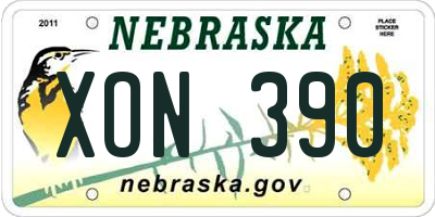 NE license plate XON390