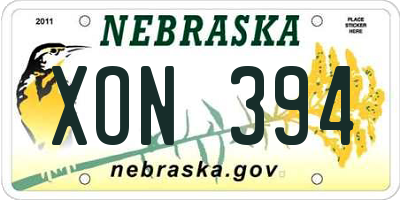 NE license plate XON394