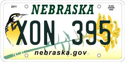 NE license plate XON395