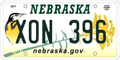 NE license plate XON396