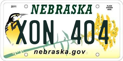 NE license plate XON404