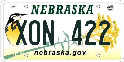 NE license plate XON422