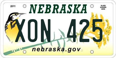 NE license plate XON425