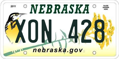 NE license plate XON428