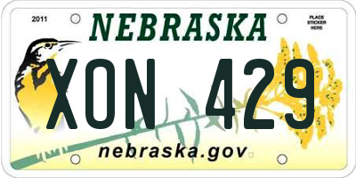 NE license plate XON429