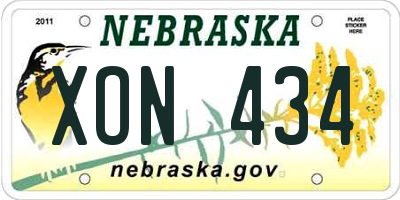 NE license plate XON434