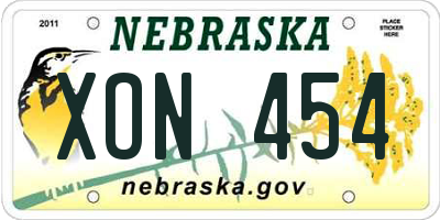 NE license plate XON454