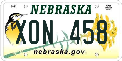 NE license plate XON458