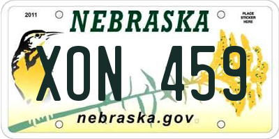 NE license plate XON459