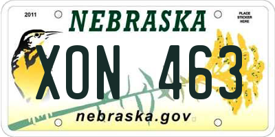 NE license plate XON463