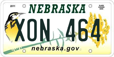 NE license plate XON464