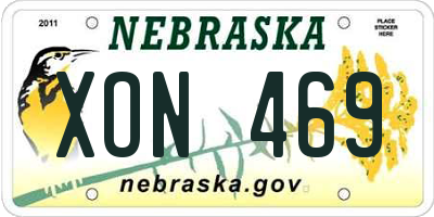 NE license plate XON469