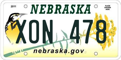 NE license plate XON478