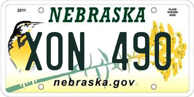 NE license plate XON490