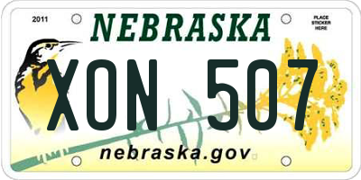 NE license plate XON507
