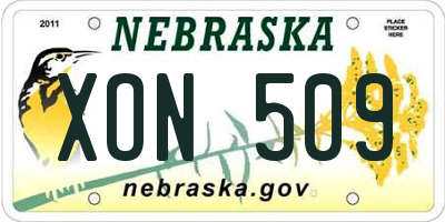 NE license plate XON509