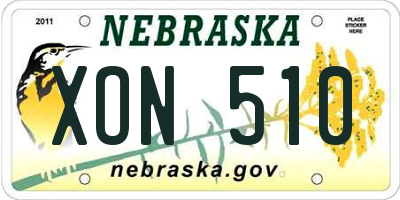 NE license plate XON510