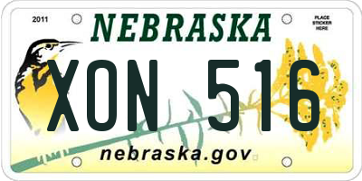 NE license plate XON516