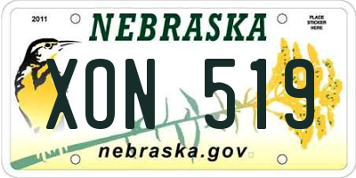 NE license plate XON519