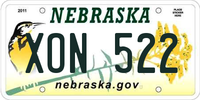 NE license plate XON522