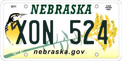 NE license plate XON524