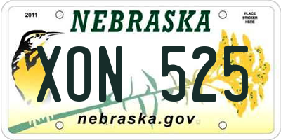 NE license plate XON525