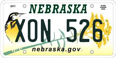 NE license plate XON526
