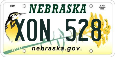 NE license plate XON528