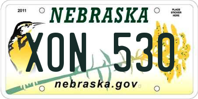 NE license plate XON530